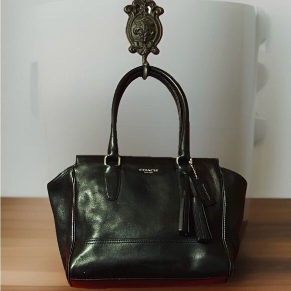 Coach Legacy Candace Carryall Medium Black Leather Purse Should Bag D1273-19891 - Picture 2 of 5